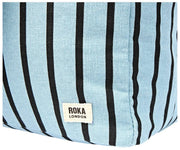 Borsa a tracolla media in tela di cotone Roka Sloane - striscia blu