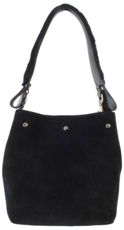 Borsa a tracolla piccola Vivienne Westwood Lottie in pelle scamosciata - Nera