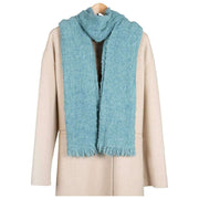 Sciarpa con frange Dents Boucle - Blu uovo d'anatra