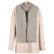 Sciarpa con frange Dents Boucle - Beige farina d'avena