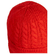 Cappello Beanie In Maglia A Trecce Dents - Rosso Bacca