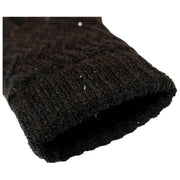 Guanti Dents Chevron in maglia con paillettes - neri