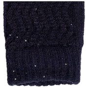 Guanti Dents Chevron in maglia con paillettes - Blu scuro