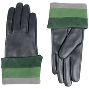 Guanti in pelle touchscreen Dents Elodie - blu scuro/verde