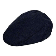 Dents Fernworthy Abraham Moon Plain Tweed Flat Cap - Navy