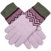 Dents Geometric Knitted Gloves - Lilac