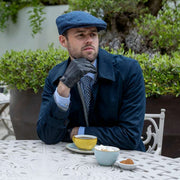 Coppola Dents Grafham in tweed a spina di pesce - Blu marino