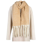 Sciarpa coperta a spina di pesce Dents - Toffee Beige