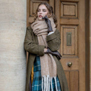 Sciarpa coperta a spina di pesce Dents - Toffee Beige