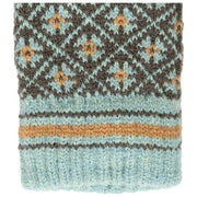 Guanti in maglia Fair Isle Jacquard Dents - Grigio antracite/Blu