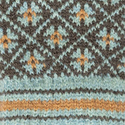Guanti in maglia Fair Isle Jacquard Dents - Grigio antracite/Blu