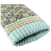 Guanti in maglia Fair Isle Jacquard Dents - Grigio antracite/Blu