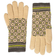 Guanti in maglia Fair Isle Jacquard Dents - Toffee Beige/Antracite
