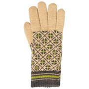 Guanti in maglia Fair Isle Jacquard Dents - Toffee Beige/Antracite