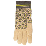 Guanti in maglia Fair Isle Jacquard Dents - Toffee Beige/Antracite
