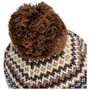 Cappello con pompon Fair Isle Jacquard Dents - Marrone cioccolato