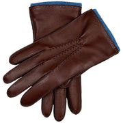 Dents Mottram Heritage Cashmere Lined Leather Gloves - English Tan/Blue