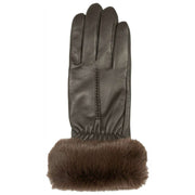 Guanti in pelle touchscreen Dents Nieve - Marrone Mocca