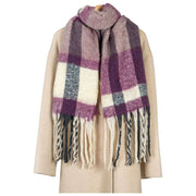 Sciarpa coperta a quadri scozzesi Dents - Damson Borgogna/Beige