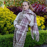 Sciarpa coperta a quadri scozzese Dents - rosa pallido