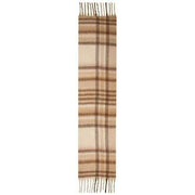 Dents Plaid Check Blanket Tassel Scarf - Camel Beige