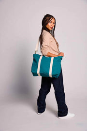 Borsa tote piccola Cesar Hindbag - Blu pavone