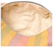 Borsa da toilette piccola Roka Mayfair in tela di cotone - Multi righe sbiadite