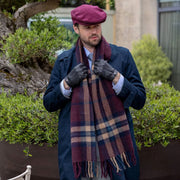 Sciarpa con nappe e quadri scozzesi Dents - Rosso Merlot