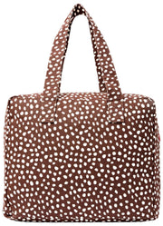 Borsa tote media in tela di cotone Roka Sloane - Macchia marrone