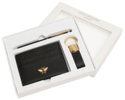 Set regalo di lusso con portachiavi e penna Alice Wheeler London Bow - Nero