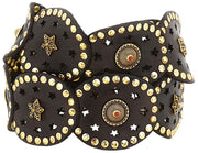 Cintura in pelle con borchie Campomaggi Bella Di Notte - Marrone