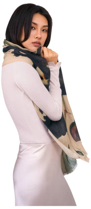Sciarpa avvolgente in lana Powder Midnight Orchid - Bianca