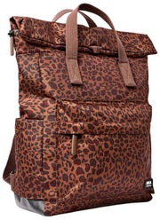 Zaino medio Roka Canfield B in tela riciclata - Mini Leopard Brown