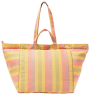 Borsa tote oversize Roka Marylebone grande in tela di cotone - multirighe sbiadite
