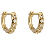 Elements Gold Topaz Hoop Earrings - Gold/White