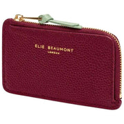 Portacarte Elie Beaumont Coin - Rosso vino/Verde menta