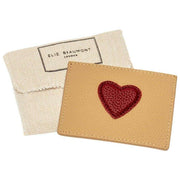 Portacarte Elie Beaumont Heart - Visone Beige/Vino Rosso