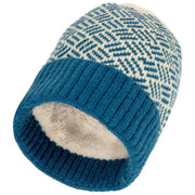 Berretto lavorato a maglia Elie Beaumont - Blu acqua/Bianco crema