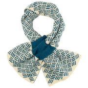 Sciarpa pull through lavorata a maglia di Elie Beaumont - Teal Basketweave