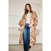 Kimono lungo Elie Beaumont Serendipity - Fiore di caffè marrone
