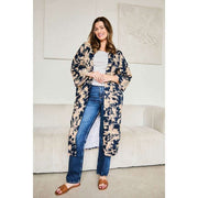 Kimono lungo Elie Beaumont Serendipity - Blu fiore di mezzanotte