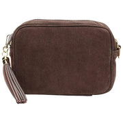 Borsa a tracolla in pelle scamosciata Elie Beaumont - Marrone scuro