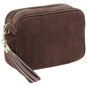 Borsa a tracolla in pelle scamosciata Elie Beaumont - Marrone scuro