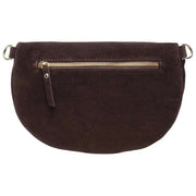 Borsa a tracolla grande in pelle scamosciata Elie Beaumont - Marrone cioccolato