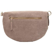 Borsa a tracolla grande in pelle scamosciata Elie Beaumont - Beige visone