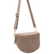 Borsa a tracolla grande in pelle scamosciata Elie Beaumont - Beige visone