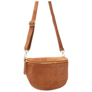 Borsa a tracolla grande in pelle scamosciata Elie Beaumont - Marrone chiaro