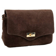 Borsa midi twist in pelle scamosciata Elie Beaumont - Marrone cioccolato