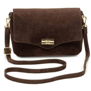 Borsa midi twist in pelle scamosciata Elie Beaumont - Marrone cioccolato