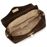 Borsa midi twist in pelle scamosciata Elie Beaumont - Marrone cioccolato